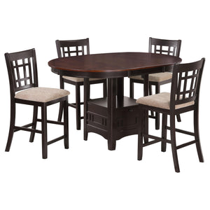 5-Piece Counter Height Dining Set with Extendable Oval Table