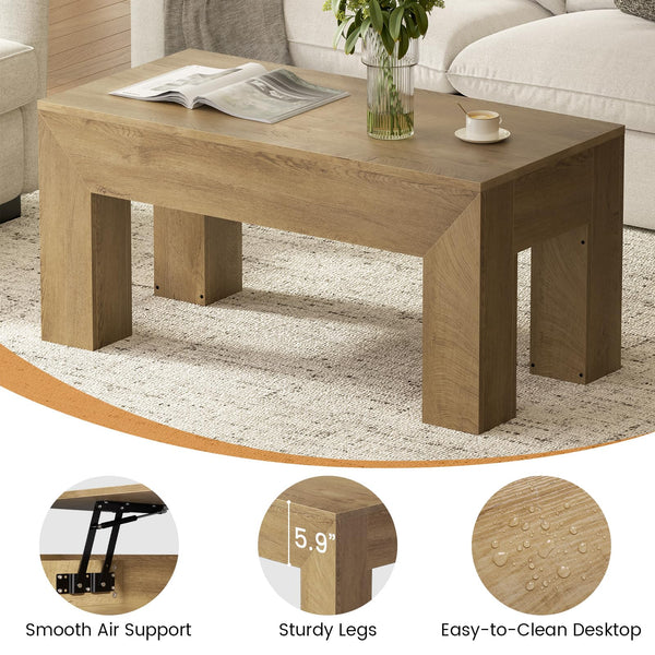 Lift Top Coffee Table with Hidden Storage