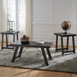 Casual Occasional Table Set of 3 – Antique White & Brown