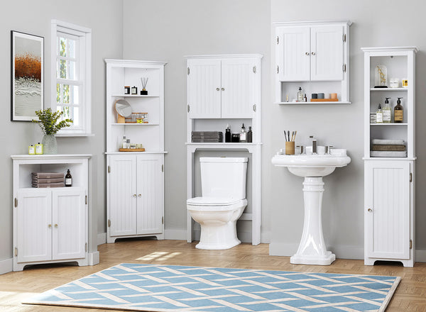 Over The Toilet Storage Cabinet with Adjustable Shelves and Double Doors