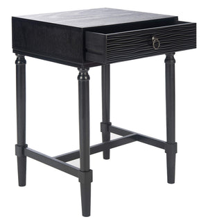 Contemporary Black Accent Table with Drawer