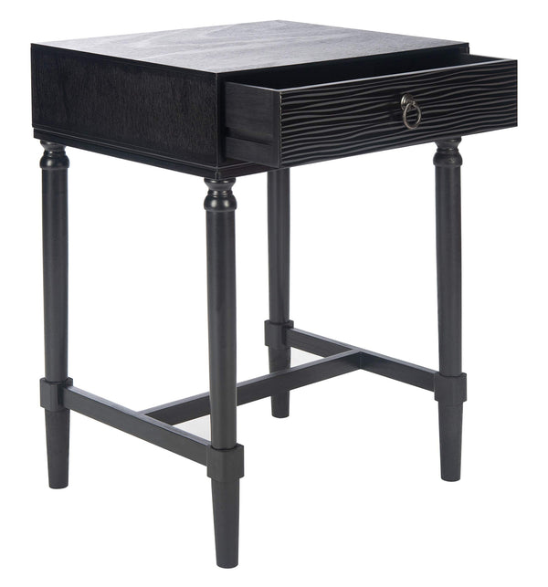 Contemporary Black Accent Table with Drawer