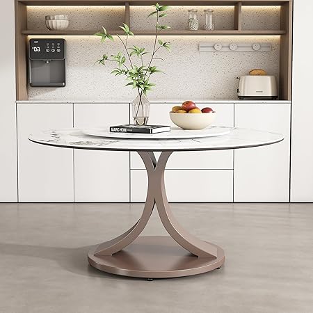 Oval Sintered Stone Dining Table Set with Stainless Steel Base