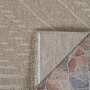 Indoor Outdoor Flatwoven Area Rug – Tribal Diamond Pattern with Fringe