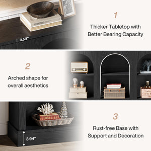 Farmhouse Console Table 63 Inch with 3-Tier Storage