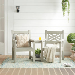Outdoor Poly Lumber Loveseat with Center Table & Umbrella Hole