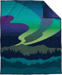 Wool Blend Jacquard Throw Blanket – Reversible, Felt-Bound, 64" x 80"