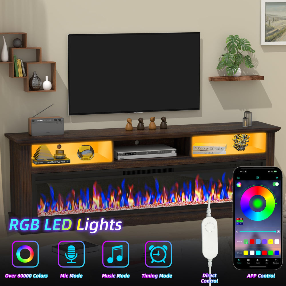 58" Fireplace TV Stand with 52" Electric Fireplace for TVs Up to 65"