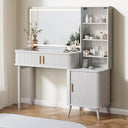 51" Fluted Makeup Vanity Desk with Mirror & Lights