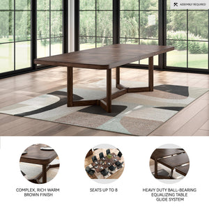 Rectangular Dining Extension Table with Glide System