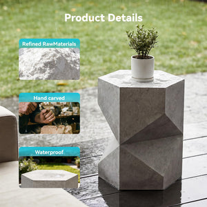 MgO Concrete Hexagonal Outdoor Side Table