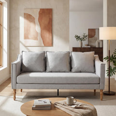 Farmhouse Loveseat Sofa – 63" Linen Grey