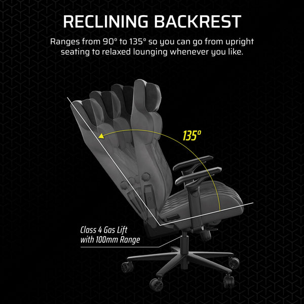 Gaming Chair – Wide Seat with Lumbar Support & Adjustable Armrests