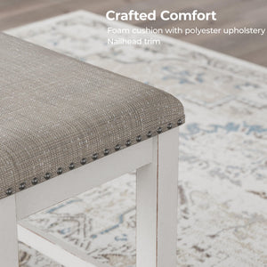 Counter Height Dining Bench with Cushioned Seat