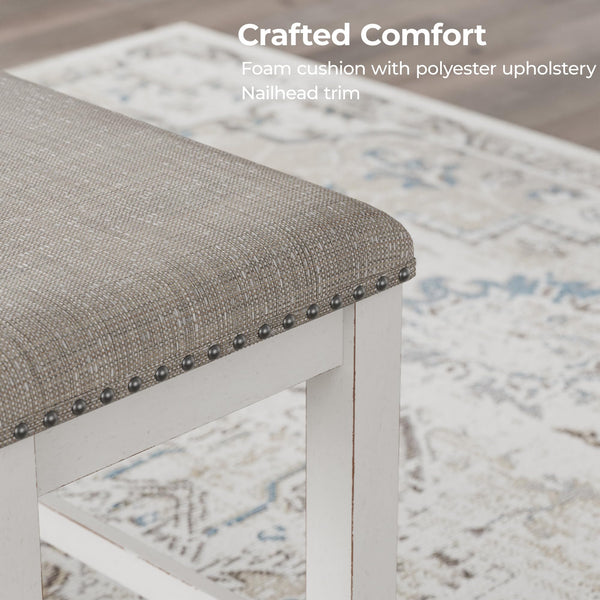 Counter Height Dining Bench with Cushioned Seat