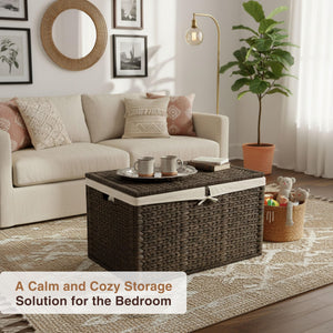 Wicker Storage Trunk with Lid