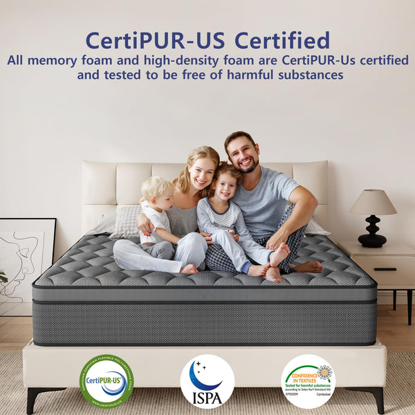 12-Inch Hybrid Mattress with Pocket Springs – Twin, Queen & King