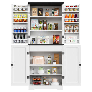 6-Tier Pantry Storage Cabinet with Barn Doors