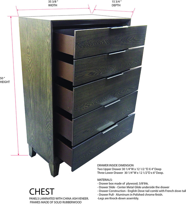 6-Piece King Bedroom Set – Bed, Dresser, Mirror, Chest & 2 Nightstands