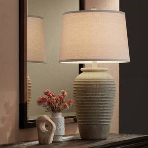 Southwest Rustic Jug Table Lamps Set of 2 – 28" Sand Finish, Cream Shade