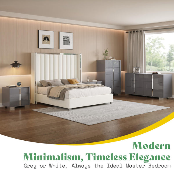 4-Piece Bedroom Dresser Set with High Gloss UV Finish