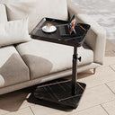 C-Shaped Adjustable Height Side Table with Wheels