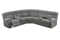 L-Shaped Power Reclining Sectional Sofa with USB Ports & Storage Consoles