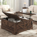 40" Square Lift Top Coffee Table with Power Outlets & Hidden Storage