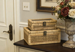Rattan Decorative Box with Lid – Set of 2