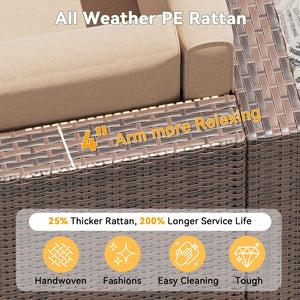 8-Piece Outdoor Patio Sectional Sofa Set with Storage Table