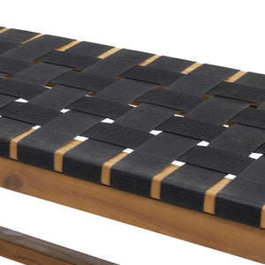 Acacia Wood Outdoor Bench with Rope Seating