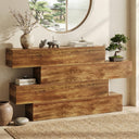 63-Inch 4-Tier Staggered Console Table – Walnut