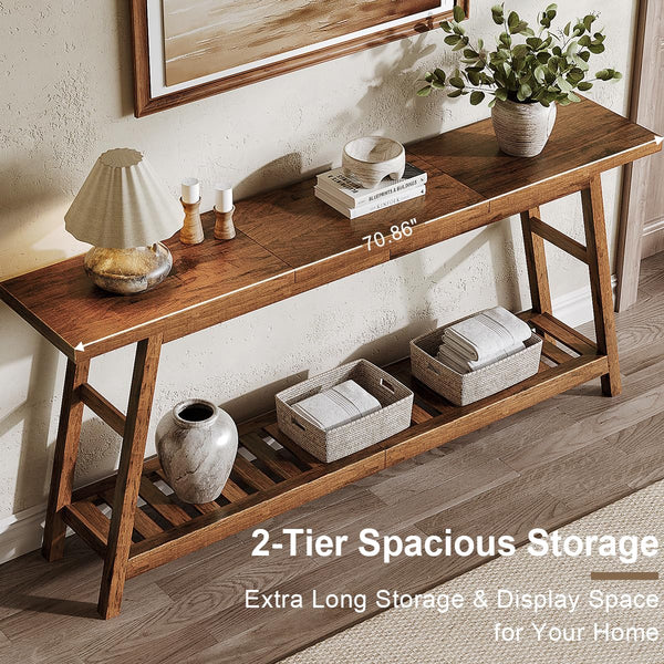 70.9" 2-Tier Console Table for Entryway & Living Room