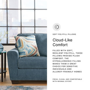 Contemporary Loveseat with Accent Pillows | 63" W Fabric Upholstery
