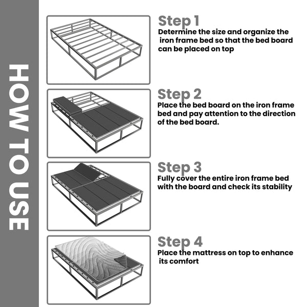 Folding Bunkie Board Bed Support Panel — Full, Queen & King