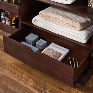 Armoire Wardrobe Closet with Hanging Rod, Shelves & Drawer