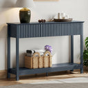 47" Fluted Console Table with Drawers & Open Shelf