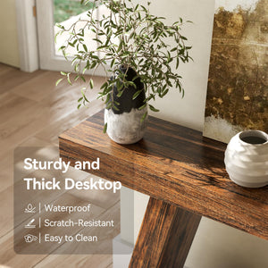 55-Inch Farmhouse Console Sofa Table with Storage Shelf