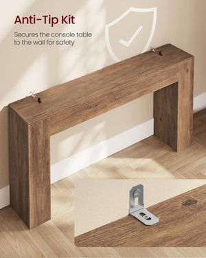 U-Shaped Console Table with Thick Tabletop