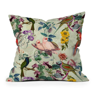 Floral & Birds Decorative Throw Pillow with Insert – 20" x 20"