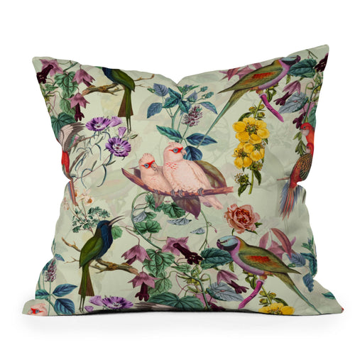 Floral & Birds Decorative Throw Pillow with Insert – 20" x 20"