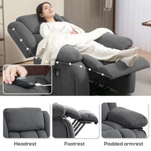 Power Lift Recliner Chair with Massage, Heat & USB Port – Gray