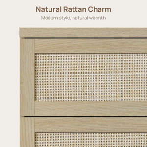 Rattan Dresser with Drawers – Modular Chest of Drawers for Bedroom