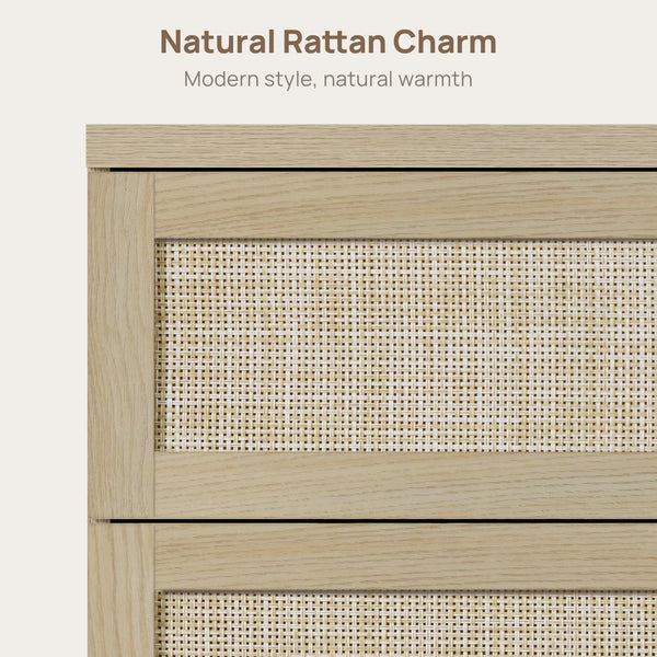 Rattan Dresser with Drawers – Modular Chest of Drawers for Bedroom