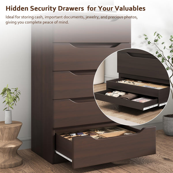 5-Drawer Dresser with Hidden Storage