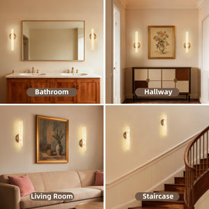 Alabaster Wall Sconce with Solid Brass Frame