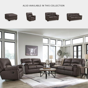 Contemporary Faux Leather Loveseat – Dark Brown