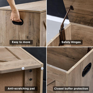 Extra Large Storage Bench with Safety Hinges