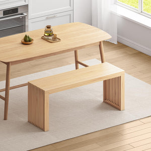 Bamboo Dining Bench 35-Inch | Indoor & Outdoor | Entryway Shoe Rack