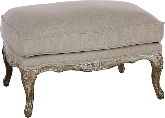 French Country Accent Chair with Rattan Back & Feather Down Cushion